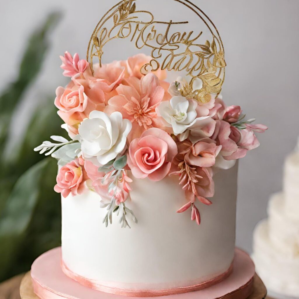 Floral Fantasy Custom Cake Toppers