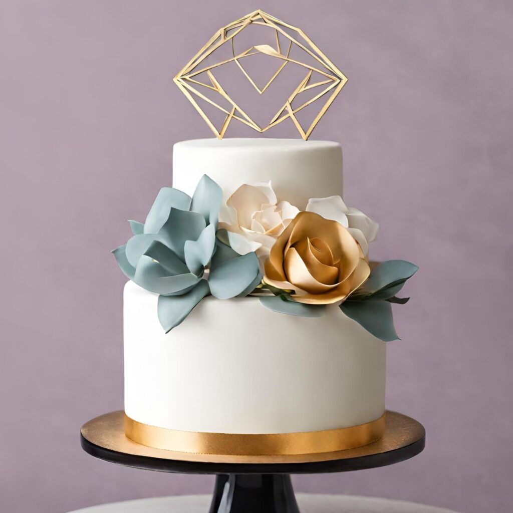 Geometric Delights Custom Cake Toppers