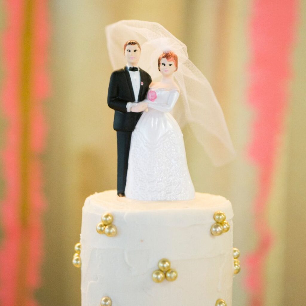 elegant couple cake topper