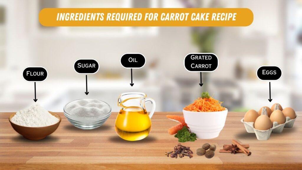 Ingredients Required for Carrot Cake Recipe
