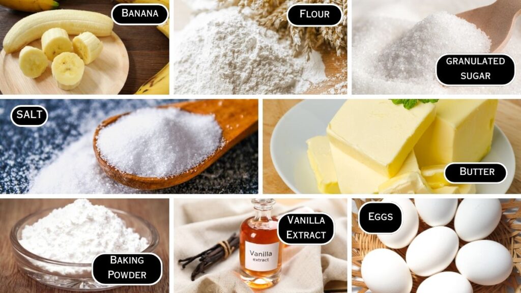 Ingredients Required to make Banana Cake Recipe