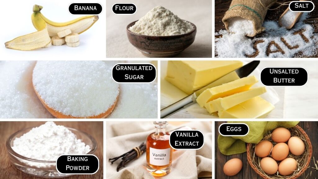 Ingredients Required to make Banana Muffin Recipe