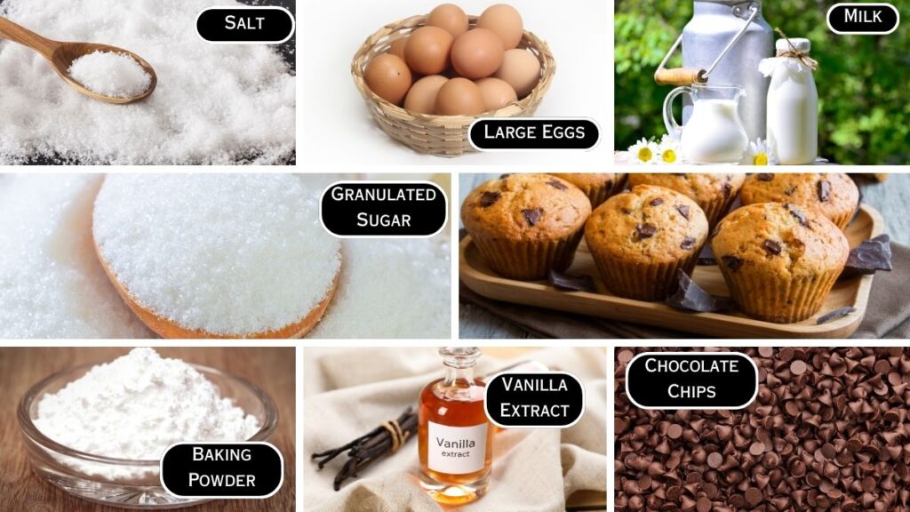 Ingredients Required to make Chocolate Chip Muffin Recipe
