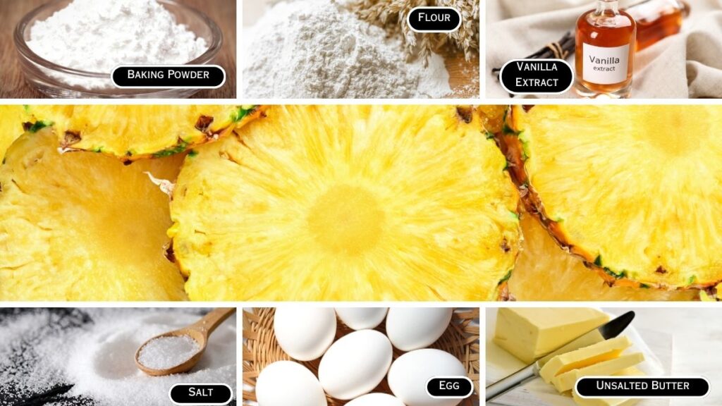 Ingredients required to make Pineapple Cake Recipe
