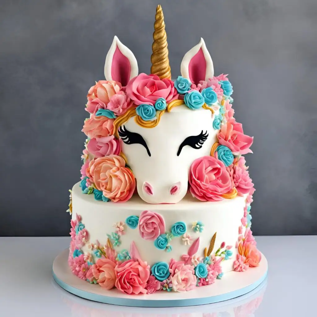 Floral Unicorn Cake