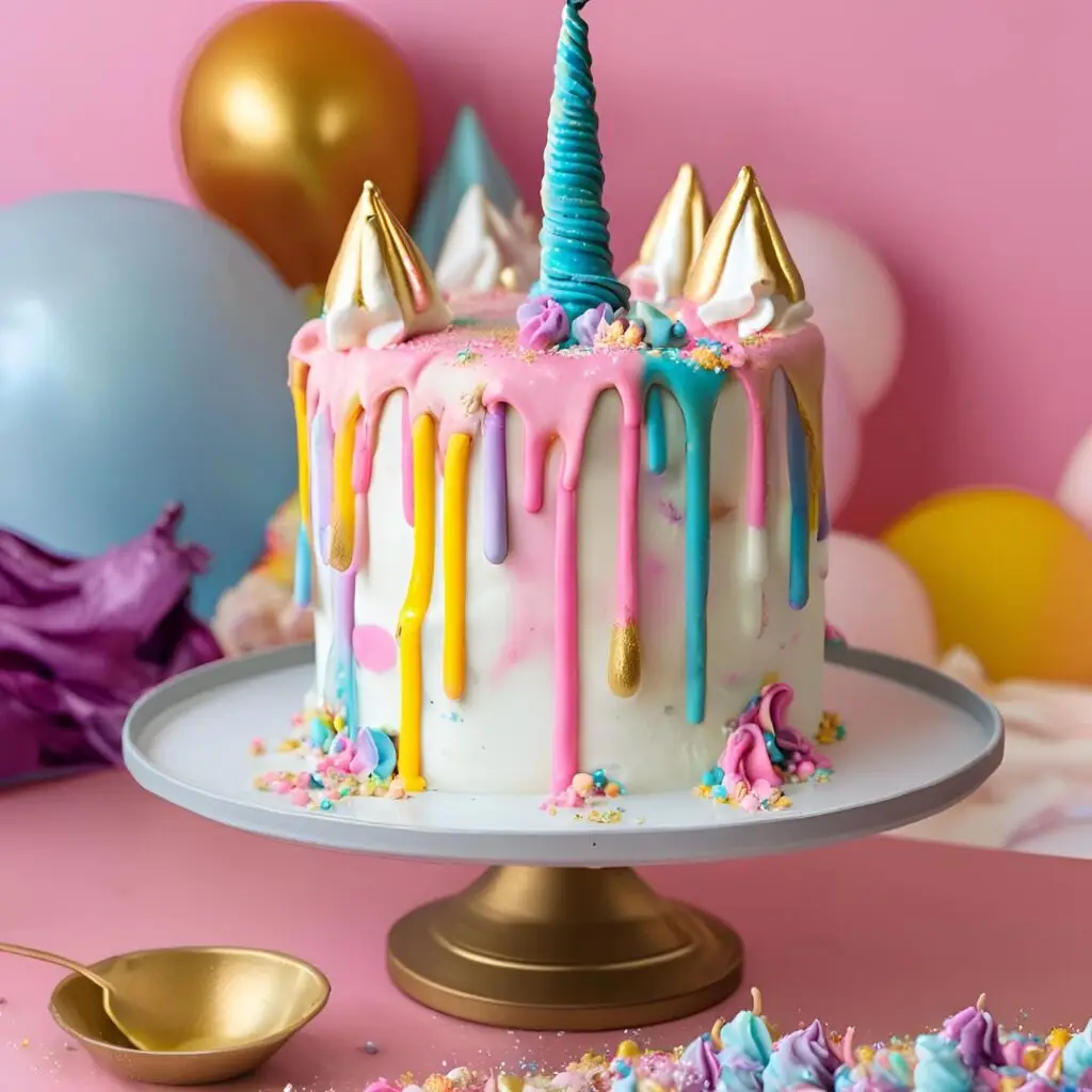 Icing Unicorn Design Cake, unicorn cake design 1 layer