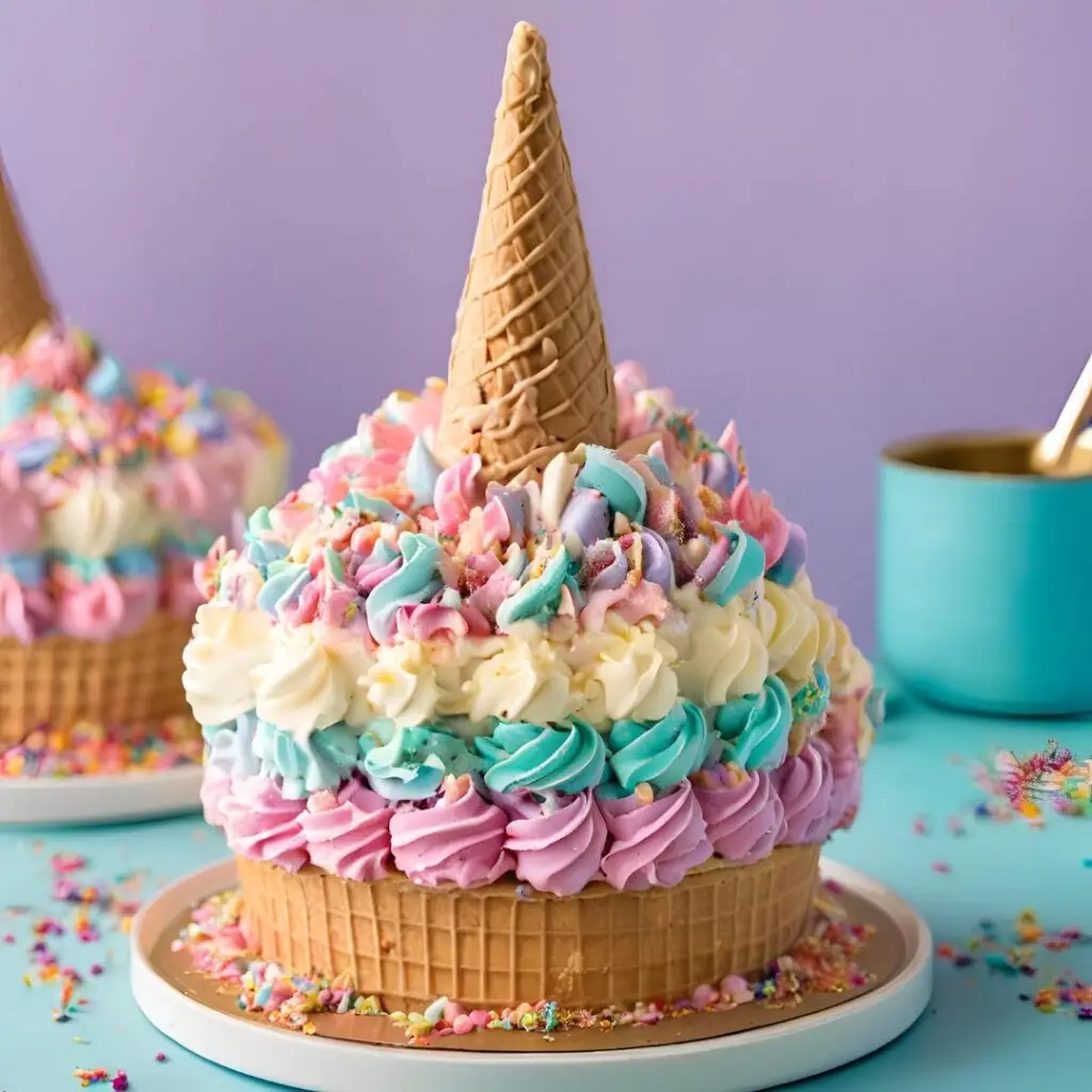 Unicorn Ice Cream Cone Cake Design 