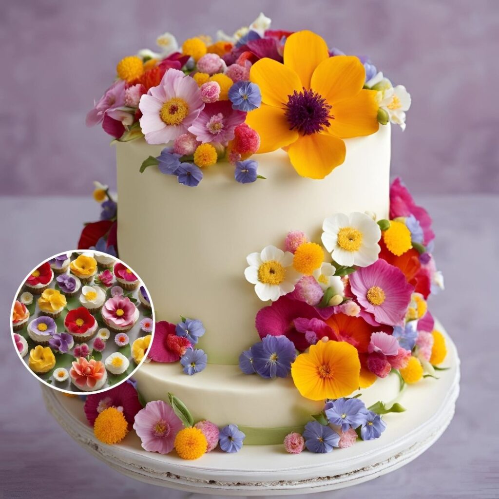 Edible Flowers Cake Decoration Ideas