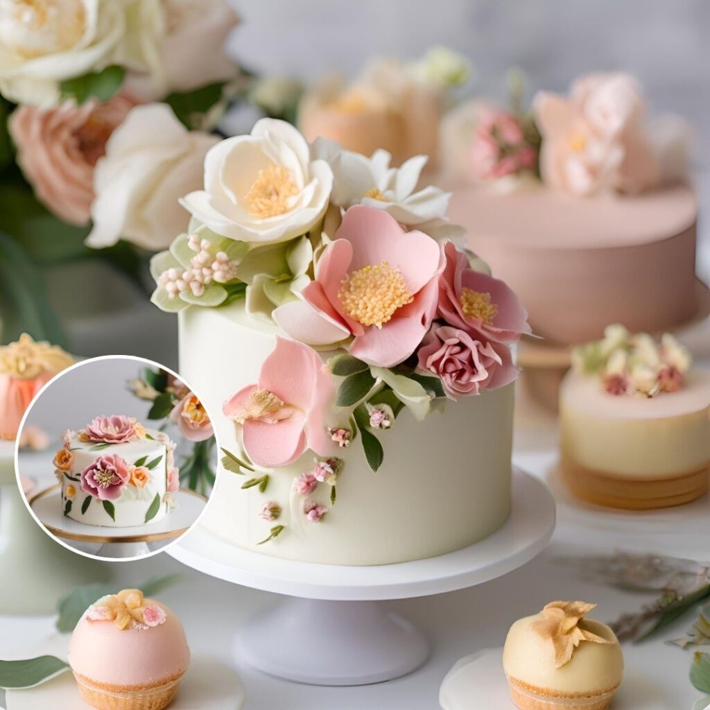 Elegant Floral Mini Cake Design