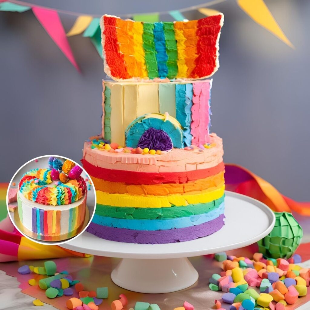 Rainbow Pinata Cake Design