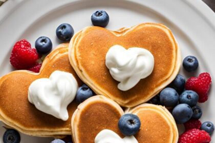 heart-shaped pancakes, Valentine's Day recipes, easy Valentine's Day desserts