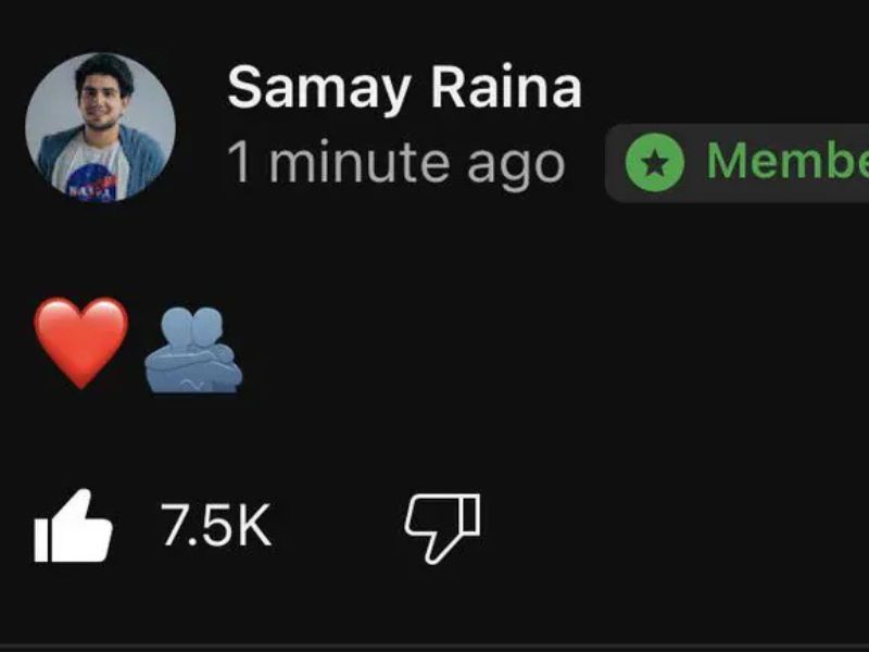 Samay Raina’s first post of Sad Emoji on YouTube after India’s Got Latent controversy